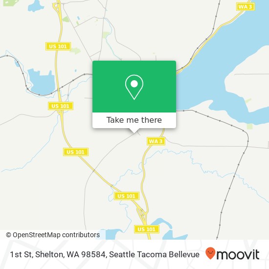 Mapa de 1st St, Shelton, WA 98584