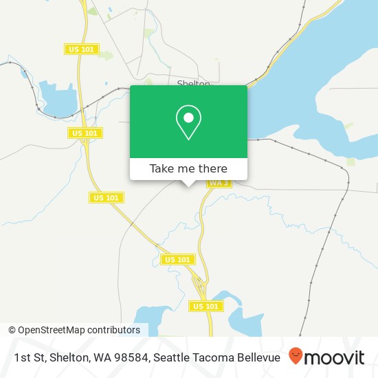 Mapa de 1st St, Shelton, WA 98584