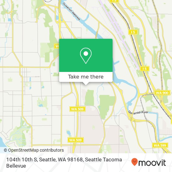 Mapa de 104th 10th S, Seattle, WA 98168