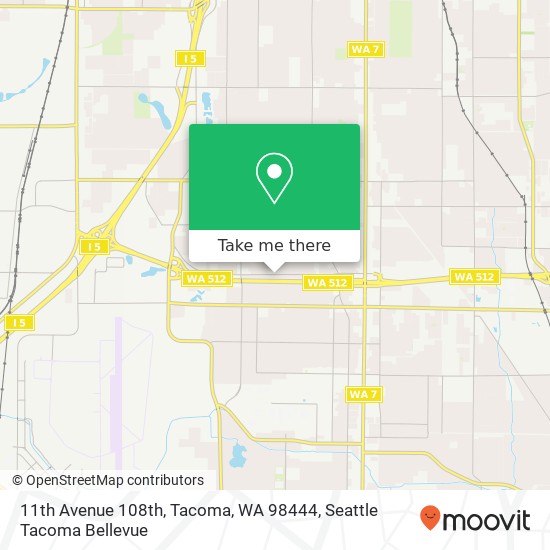 Mapa de 11th Avenue 108th, Tacoma, WA 98444