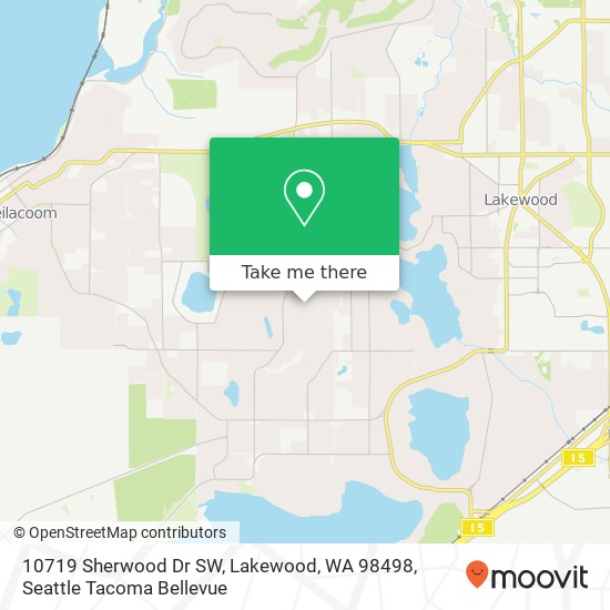 Mapa de 10719 Sherwood Dr SW, Lakewood, WA 98498