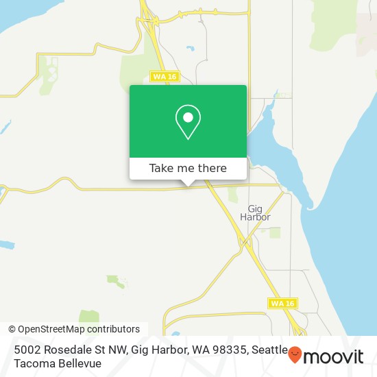 Mapa de 5002 Rosedale St NW, Gig Harbor, WA 98335