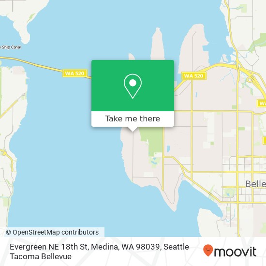 Mapa de Evergreen NE 18th St, Medina, WA 98039