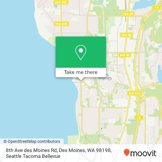 Mapa de 8th Ave des Moines Rd, Des Moines, WA 98198