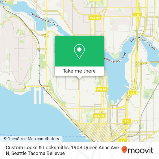 Mapa de Custom Locks & Locksmiths, 1908 Queen Anne Ave N