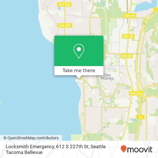 Mapa de Locksmith Emergency, 612 S 227th St