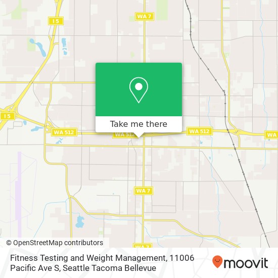 Mapa de Fitness Testing and Weight Management, 11006 Pacific Ave S