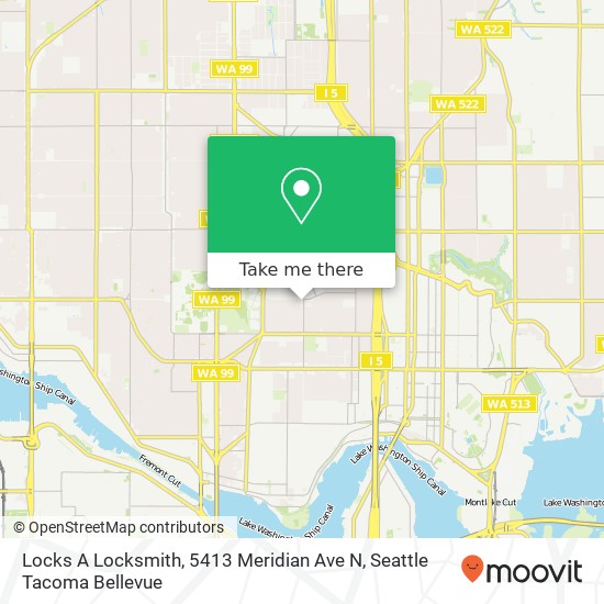 Mapa de Locks A Locksmith, 5413 Meridian Ave N