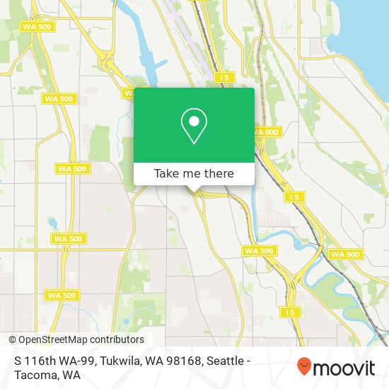 Mapa de S 116th WA-99, Tukwila, WA 98168