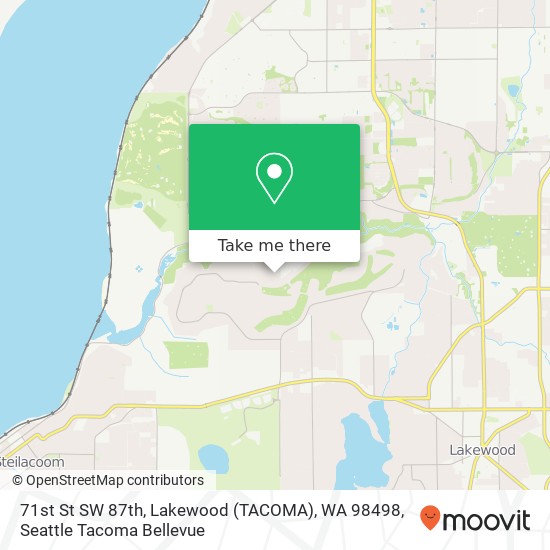 Mapa de 71st St SW 87th, Lakewood (TACOMA), WA 98498