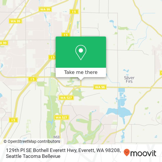 Mapa de 129th Pl SE Bothell Everett Hwy, Everett, WA 98208