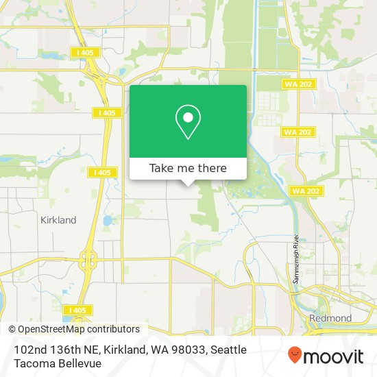 Mapa de 102nd 136th NE, Kirkland, WA 98033