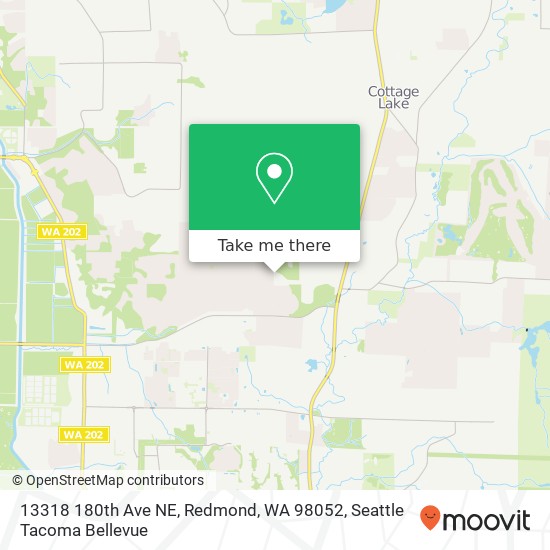 Mapa de 13318 180th Ave NE, Redmond, WA 98052