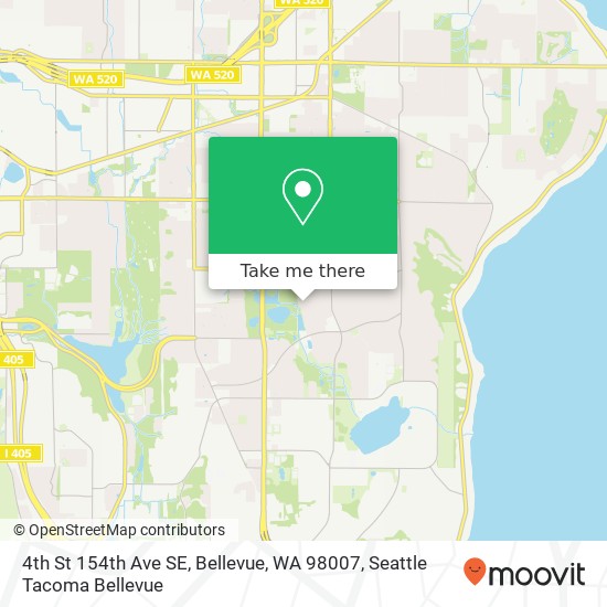 Mapa de 4th St 154th Ave SE, Bellevue, WA 98007