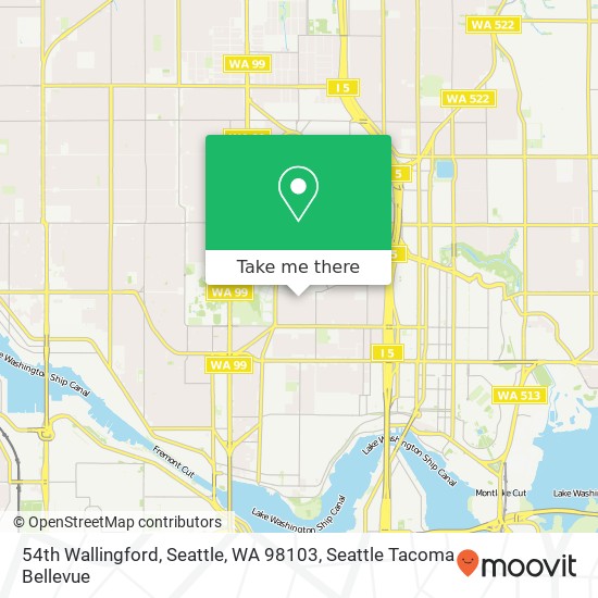 Mapa de 54th Wallingford, Seattle, WA 98103