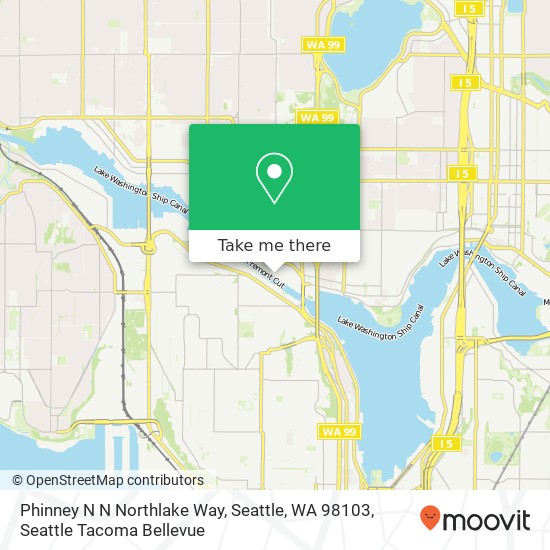 Mapa de Phinney N N Northlake Way, Seattle, WA 98103