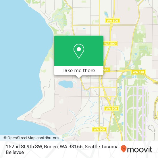 Mapa de 152nd St 9th SW, Burien, WA 98166