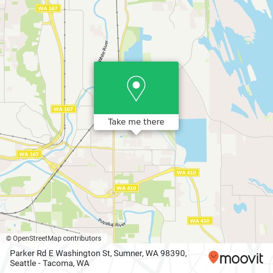 Mapa de Parker Rd E Washington St, Sumner, WA 98390