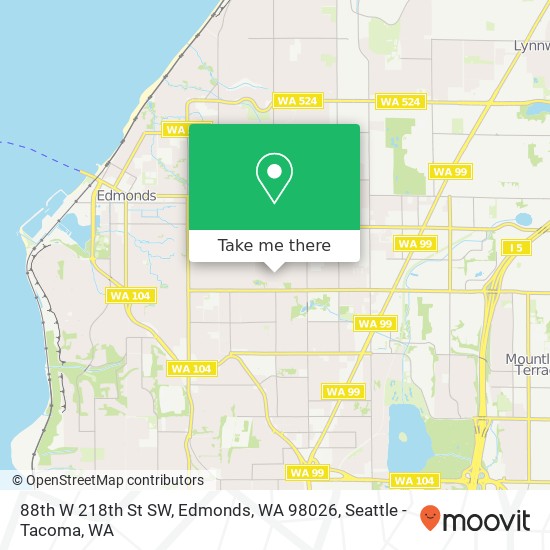 88th W 218th St SW, Edmonds, WA 98026 map