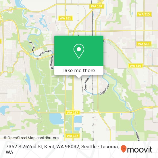 Mapa de 7352 S 262nd St, Kent, WA 98032