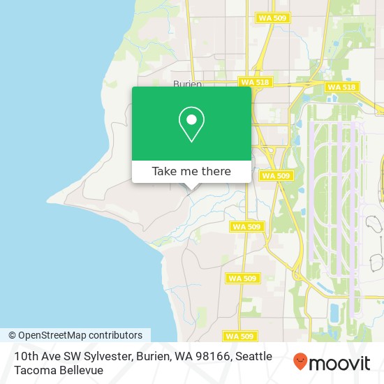 Mapa de 10th Ave SW Sylvester, Burien, WA 98166