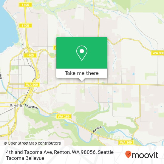 4th and Tacoma Ave, Renton, WA 98056 map