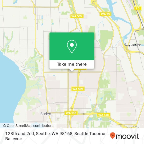 128th and 2nd, Seattle, WA 98168 map