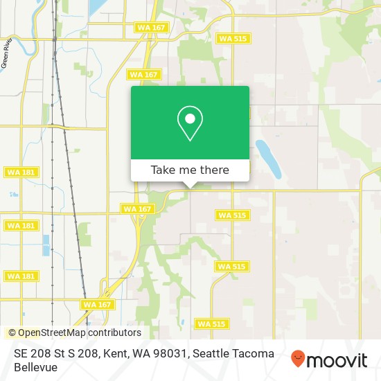 Mapa de SE 208 St S 208, Kent, WA 98031