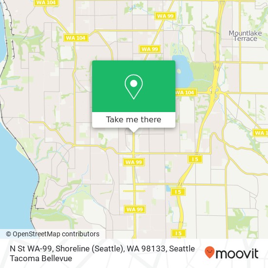 Mapa de N St WA-99, Shoreline (Seattle), WA 98133