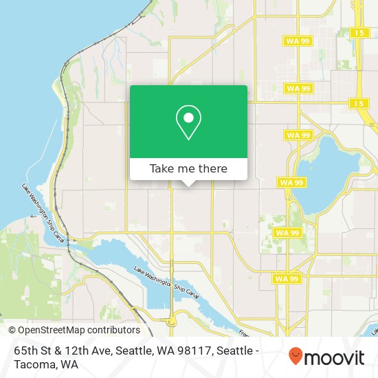 Mapa de 65th St & 12th Ave, Seattle, WA 98117