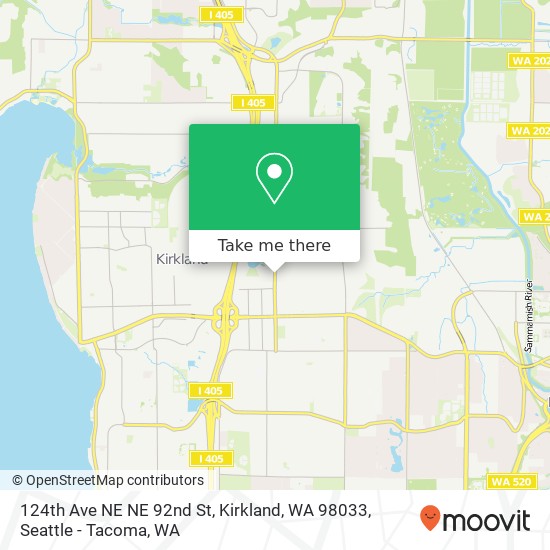 Mapa de 124th Ave NE NE 92nd St, Kirkland, WA 98033