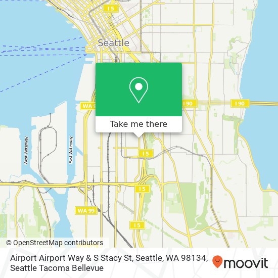 Mapa de Airport Airport Way & S Stacy St, Seattle, WA 98134