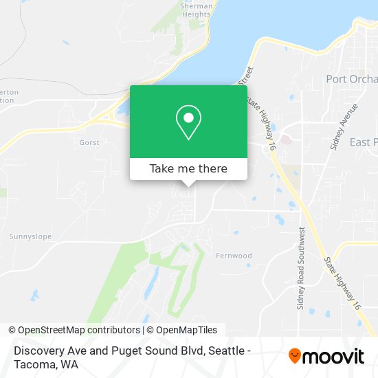 Discovery Ave and Puget Sound Blvd map