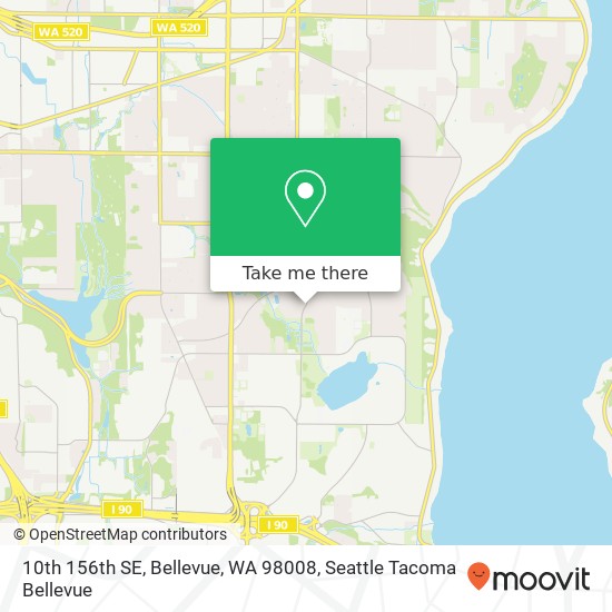 Mapa de 10th 156th SE, Bellevue, WA 98008