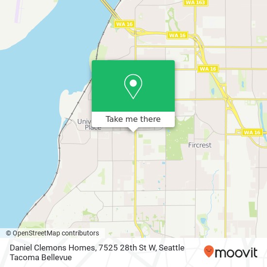 Daniel Clemons Homes, 7525 28th St W map