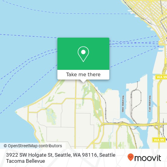 Mapa de 3922 SW Holgate St, Seattle, WA 98116