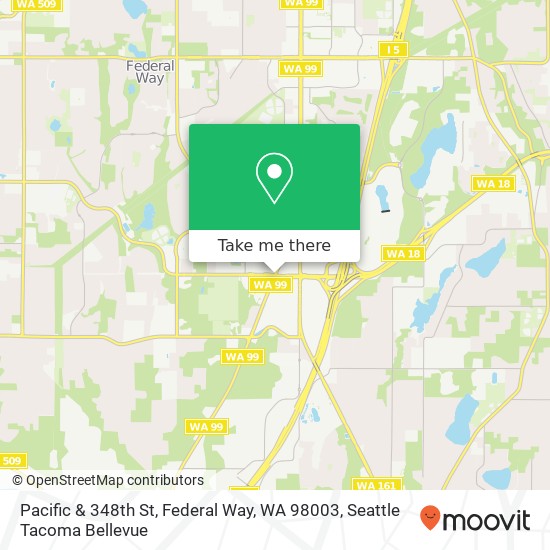 Mapa de Pacific & 348th St, Federal Way, WA 98003
