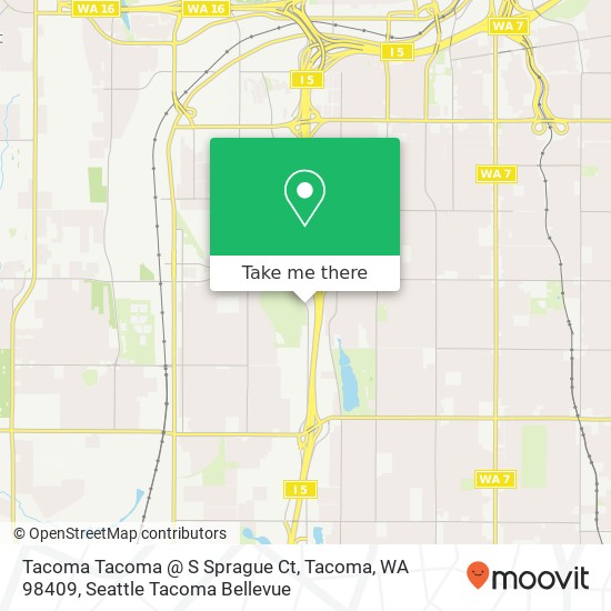Mapa de Tacoma Tacoma @ S Sprague Ct, Tacoma, WA 98409
