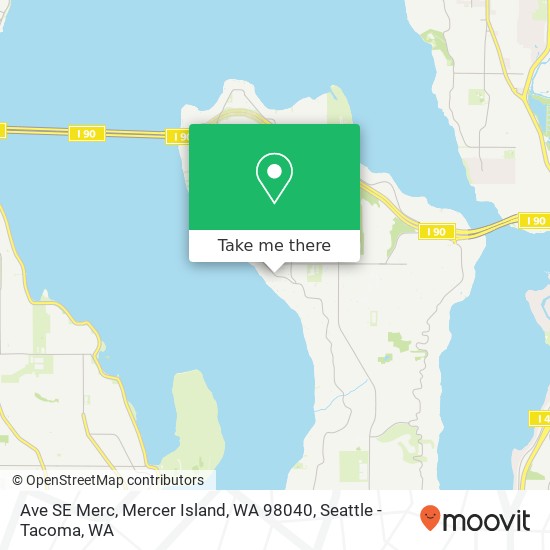 Mapa de Ave SE Merc, Mercer Island, WA 98040