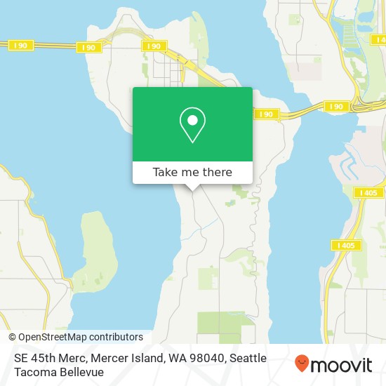 Mapa de SE 45th Merc, Mercer Island, WA 98040