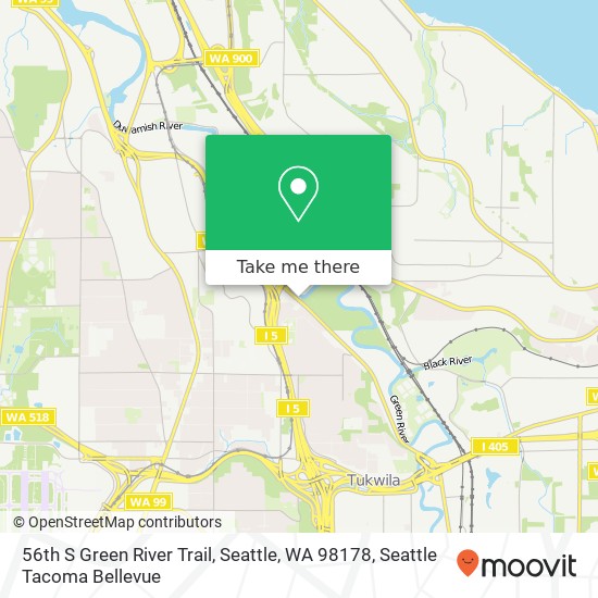 Mapa de 56th S Green River Trail, Seattle, WA 98178