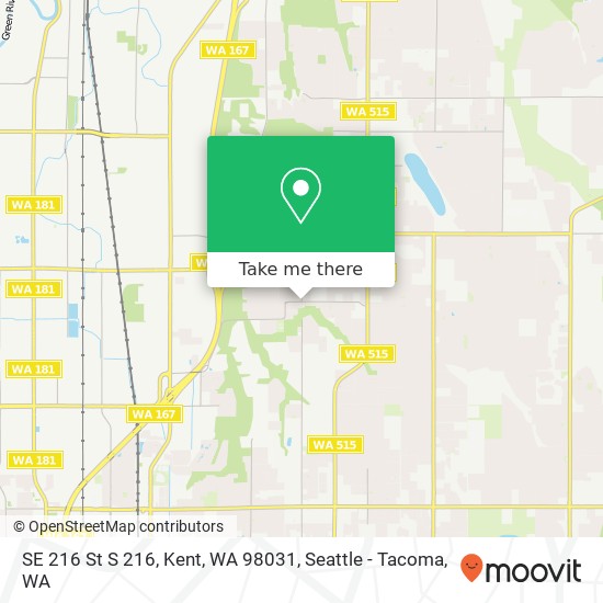 Mapa de SE 216 St S 216, Kent, WA 98031