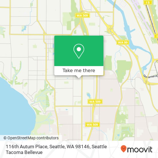 Mapa de 116th Autum Place, Seattle, WA 98146