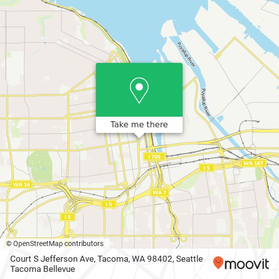 Court S Jefferson Ave, Tacoma, WA 98402 map