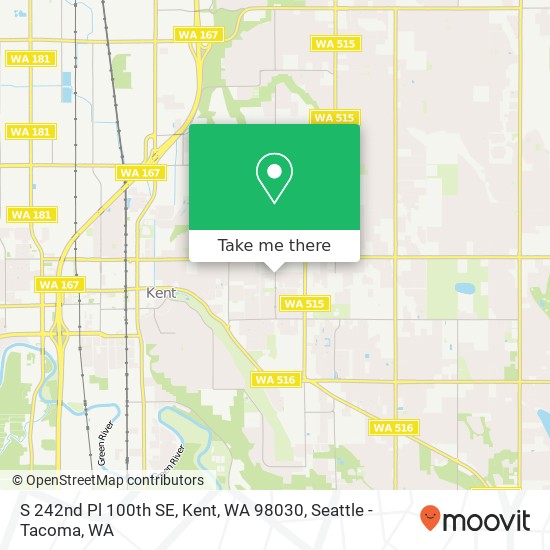 Mapa de S 242nd Pl 100th SE, Kent, WA 98030