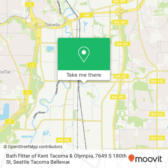 Bath Fitter of Kent Tacoma & Olympia, 7649 S 180th St map