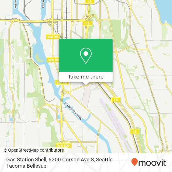 Mapa de Gas Station Shell, 6200 Corson Ave S