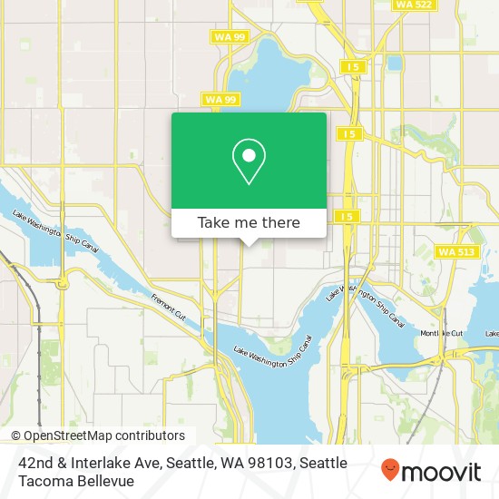 Mapa de 42nd & Interlake Ave, Seattle, WA 98103