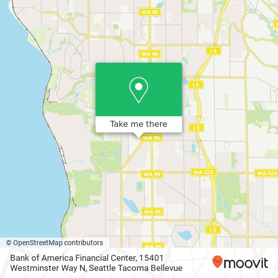 Mapa de Bank of America Financial Center, 15401 Westminster Way N