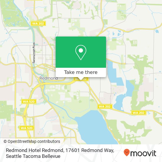 Redmond Hotel Redmond, 17601 Redmond Way map